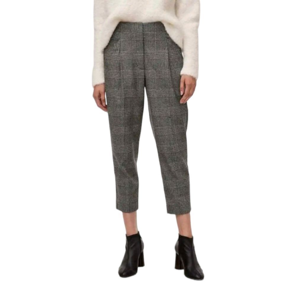 Aritzia Wilfred Chambery Plaid Wool Cashmere Blend Ankle Crop Trousers Sz 0